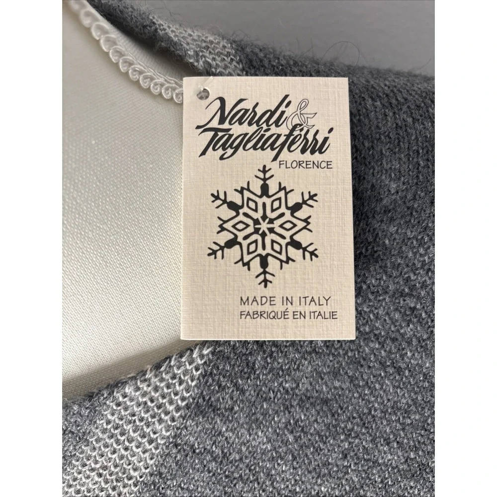Nardi & Tagliaferri Wool Blend Wrap Shawl Gray Plaid Made In Italy One Size